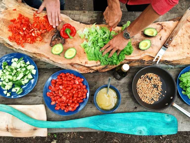 Table with an array of food